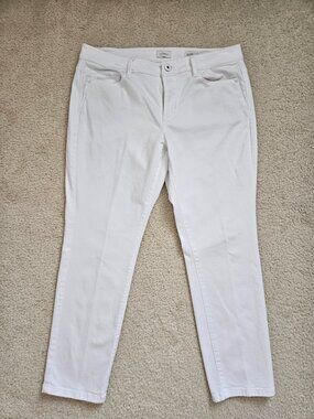 J.Jill White Denim Slim Ankle Jeans | Women’s Size 10 | Stretch Denim